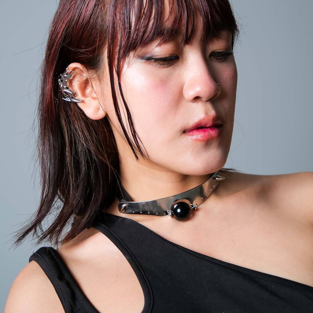 [ Caladan ] Futuristic Metal Choker - projectshades