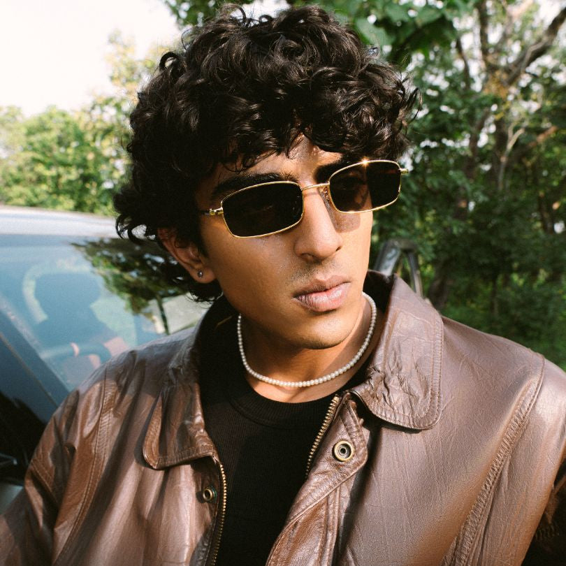 [ Hecate ] Slim Metal Sunglasses : Black/Gold - projectshades