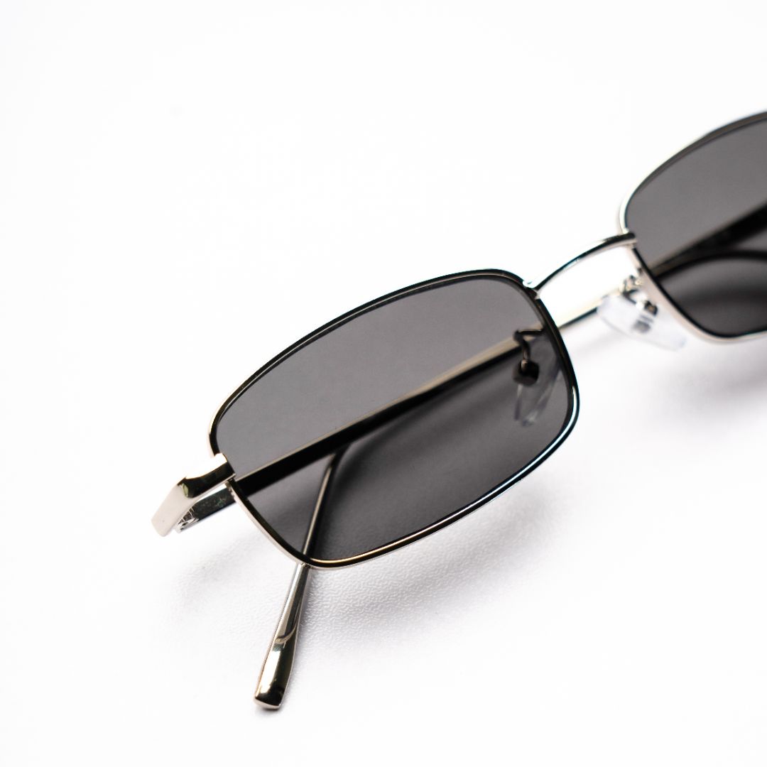 [ Hecate ] Slim Metal Sunglasses : Black/Silver
