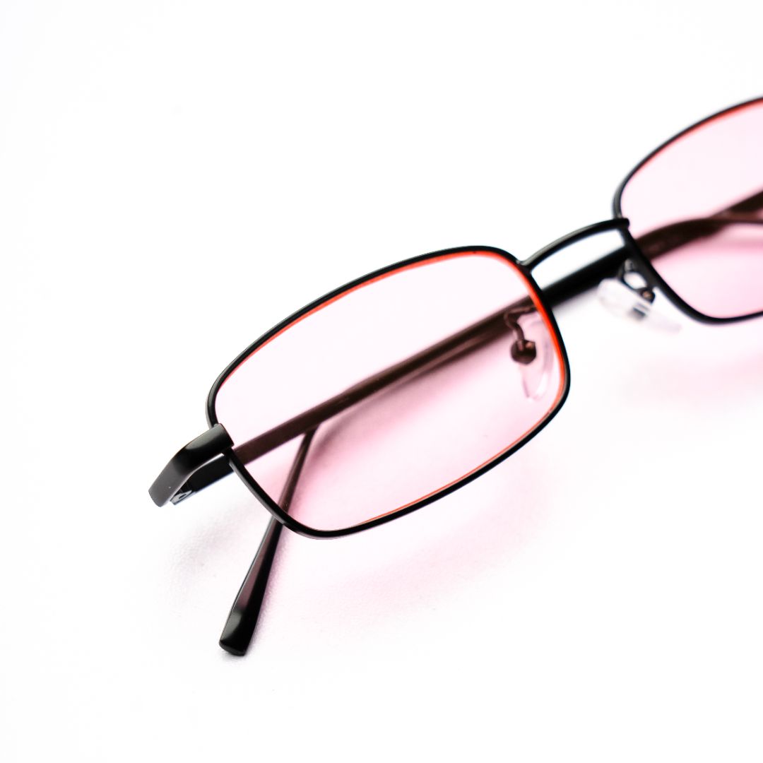 [ Hecate ] Slim Metal Sunglasses : Pink/Black