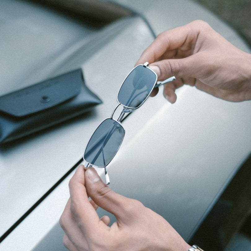[ Hecate ] Slim Metal Sunglasses : Black/Silver