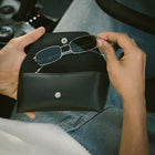 [ Hecate ] Slim Metal Sunglasses : Black/Silver