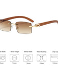 [ Woody ] Sustainable Rimless Sunglasses - projectshades