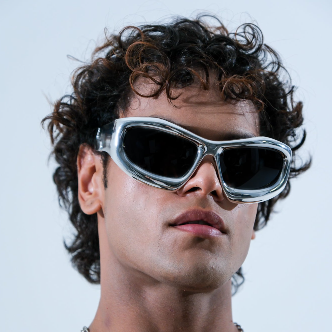 [ Quantum ] Chrome Oversized Sunglasses - projectshades