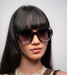 [ Blockout ] Oversized Oval Sunglasses : Purple - projectshades