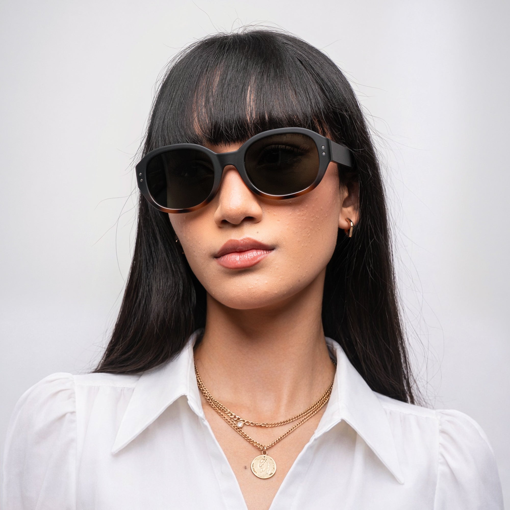 [ Forme ] Classic Round Sunglasses : Green Ombre - projectshades
