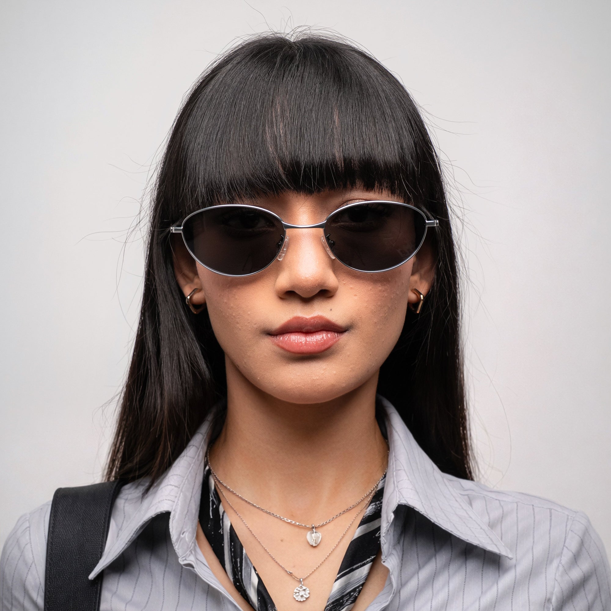 [ Fade ] Oval Polarised Sunglasses : Black - projectshades