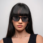 [ Offduty ] Classic Rectangular Sunglasses : Blue - projectshades