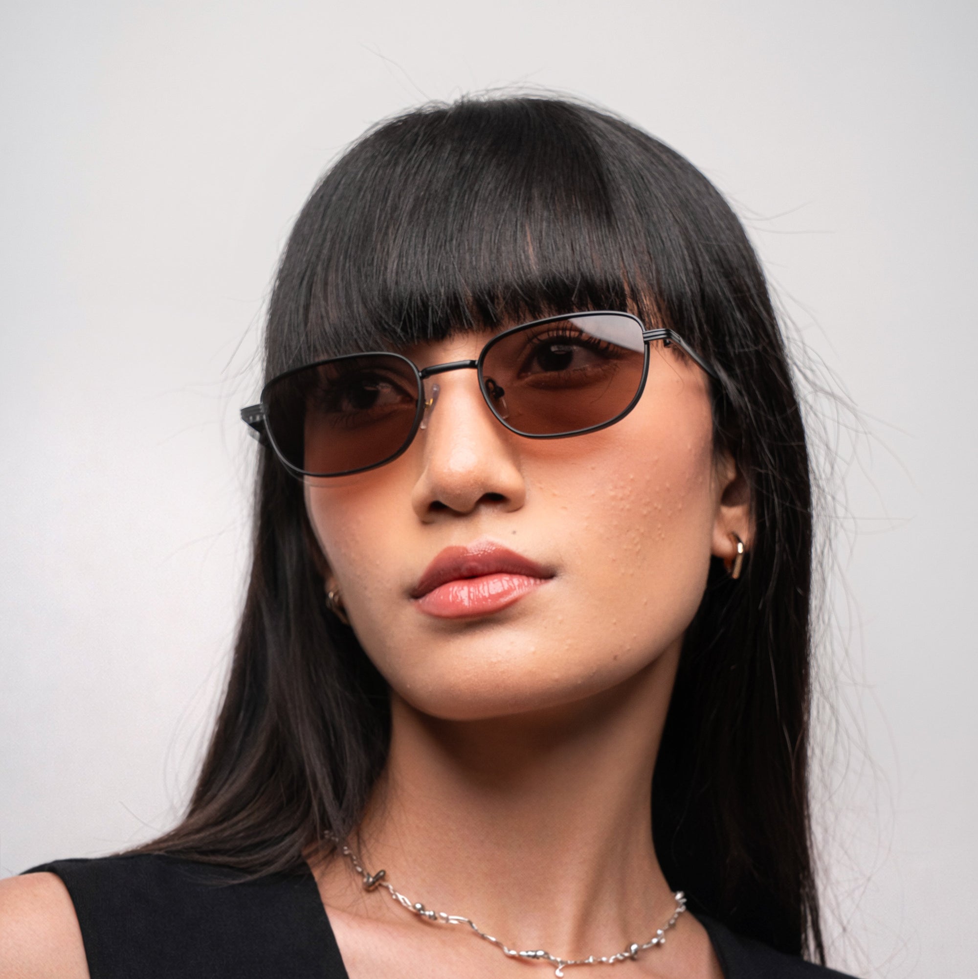 [ Riptide ] Compact Squared Sunglasses : Brown - projectshades