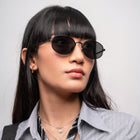 [ Horizon ] Classic Round Sunglasses : Black/Black