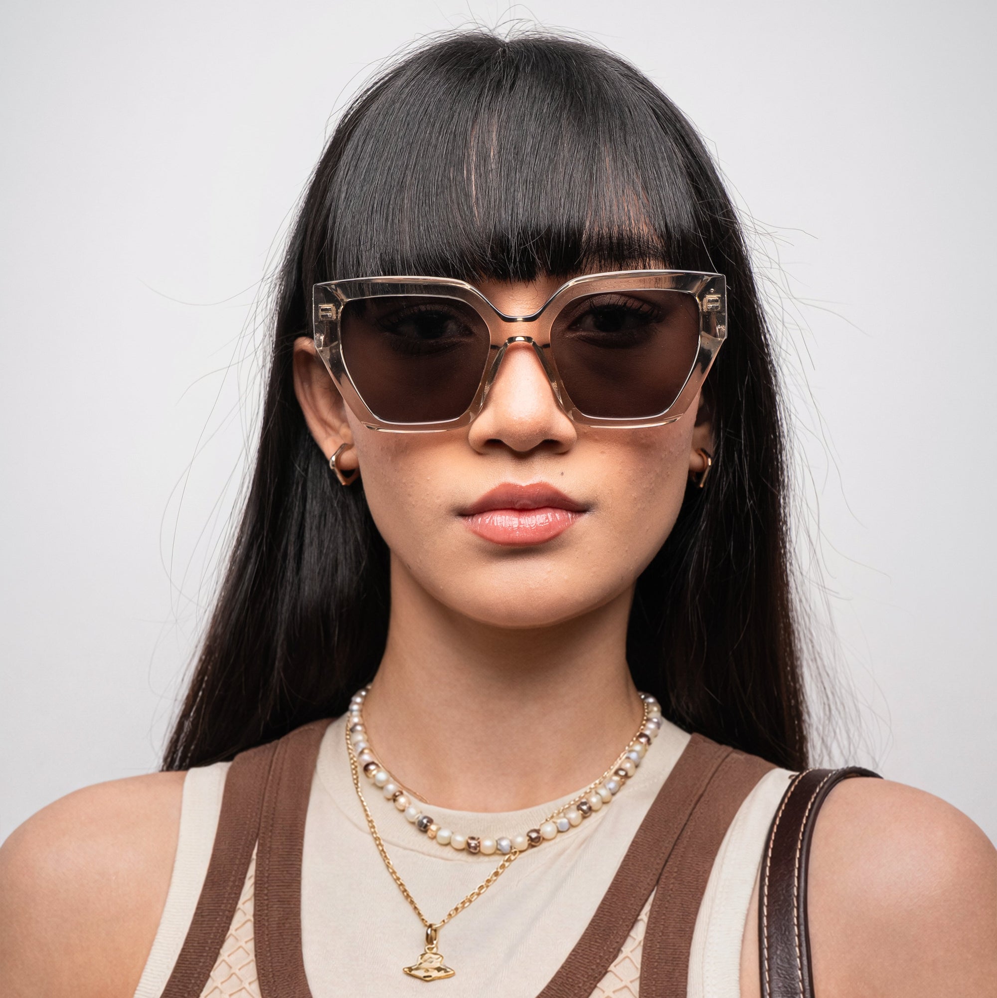 [ Muse ] Oversized Cateye Sunglasses : Champagne - projectshades