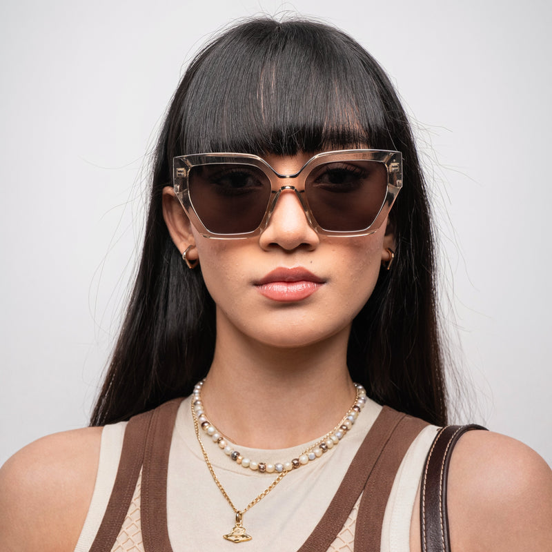 [ Muse ] Oversized Cateye Sunglasses : Champagne - projectshades