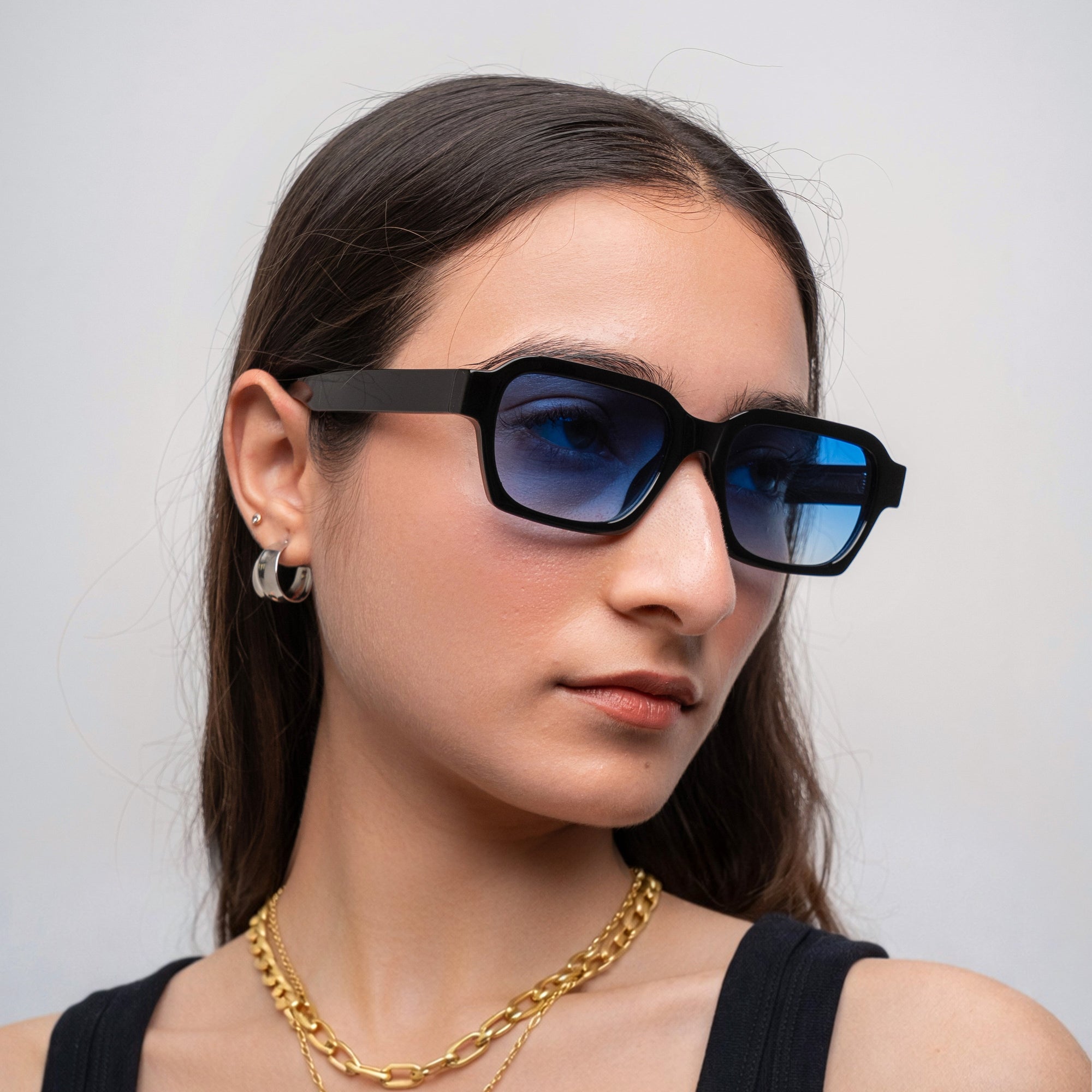 [ Apollo ] Rectangular Unisex Sunglasses : Blue - projectshades