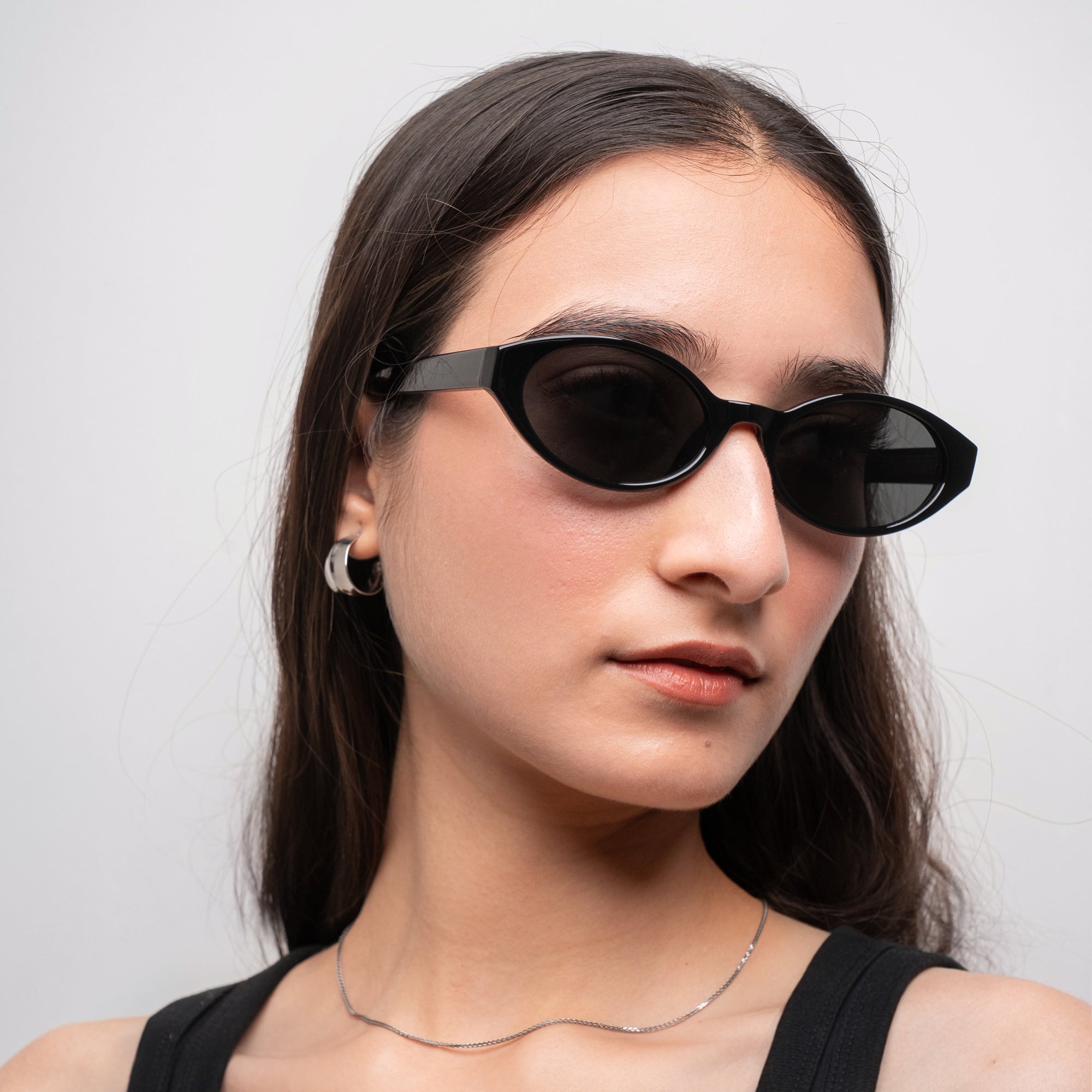 [ Contour ] Sleek Cutline Sunglasses : Black - projectshades