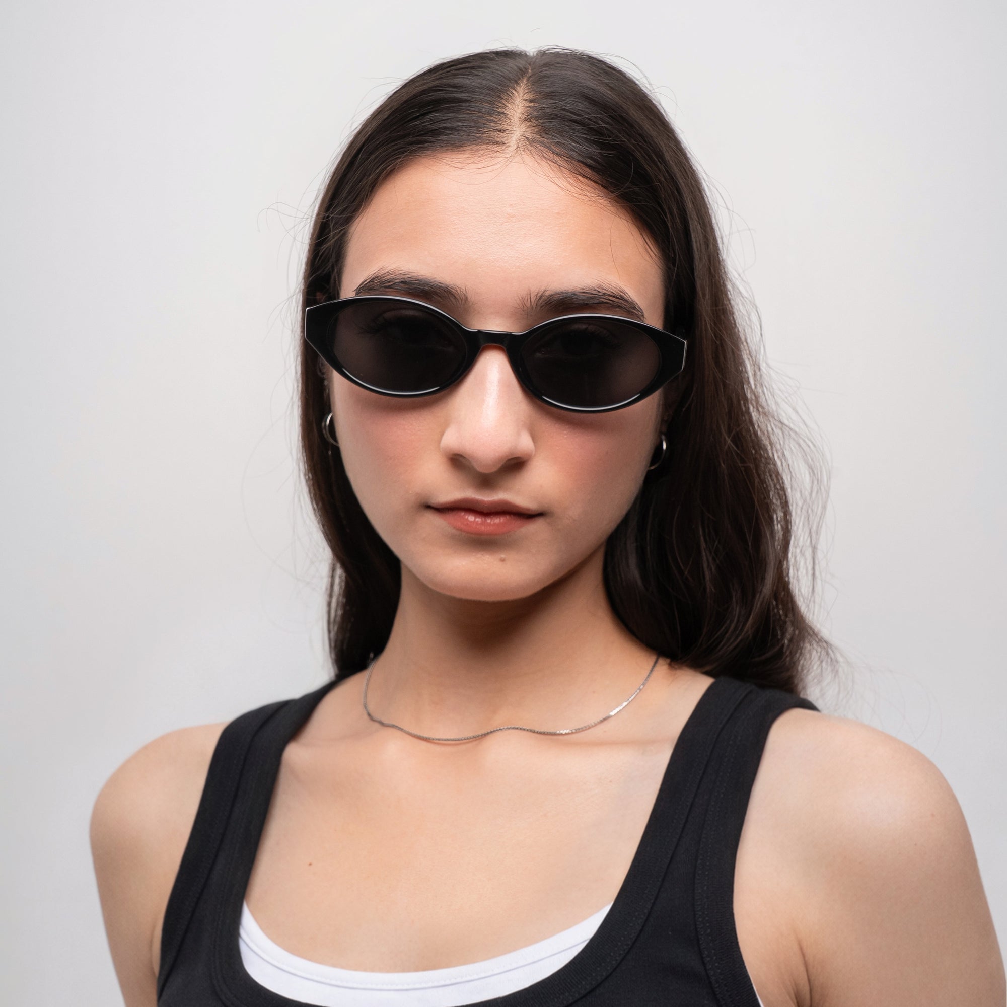 [ Contour ] Sleek Cutline Sunglasses : Black - projectshades