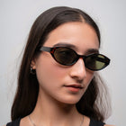 [ Contour ] Sleek Cutline Sunglasses : Green Leopard - projectshades