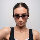 [ Contour ] Sleek Cutline Sunglasses : Purple Brown - projectshades