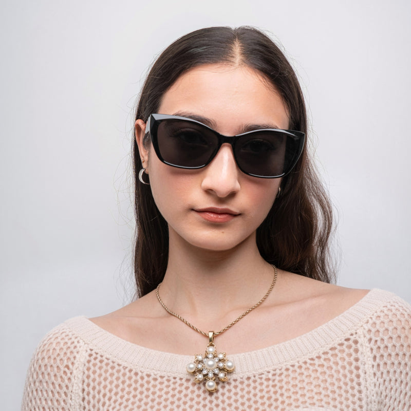 [ Sideeye ] Elevated Cateye Sunglasses : Black - projectshades