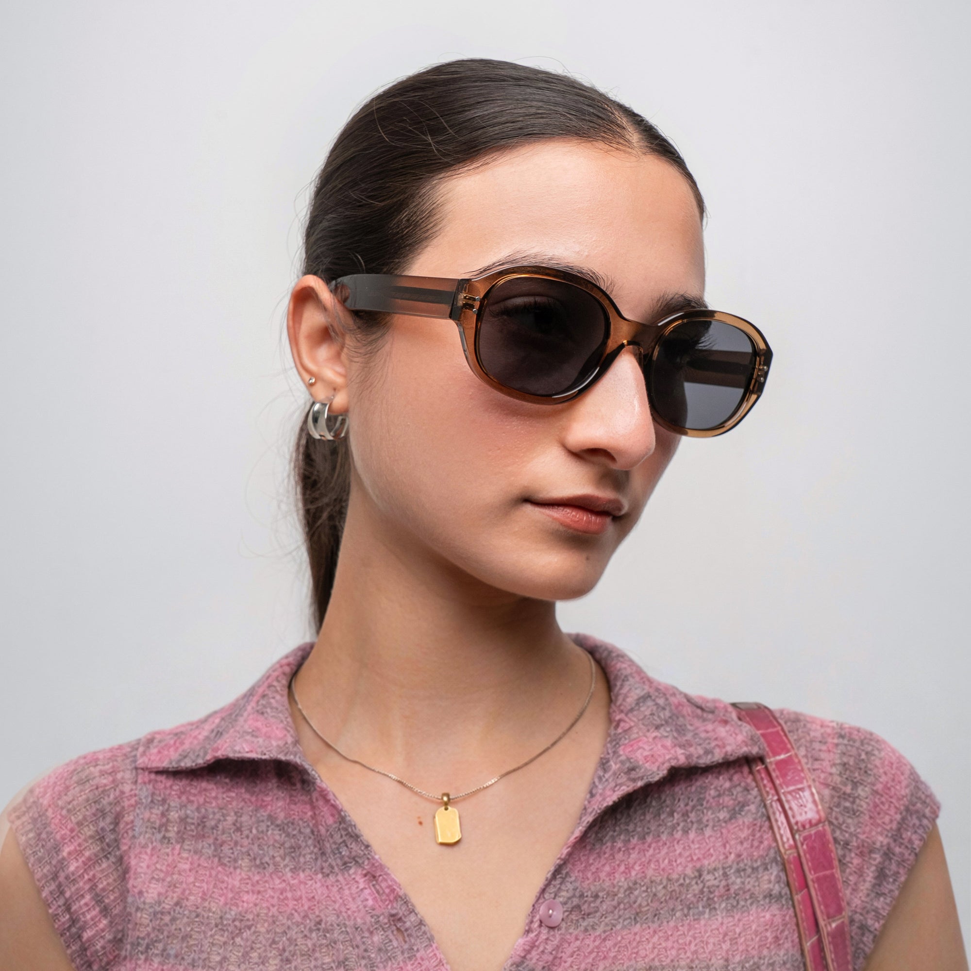 [ Forme ] Classic Round Sunglasses : Brown - projectshades