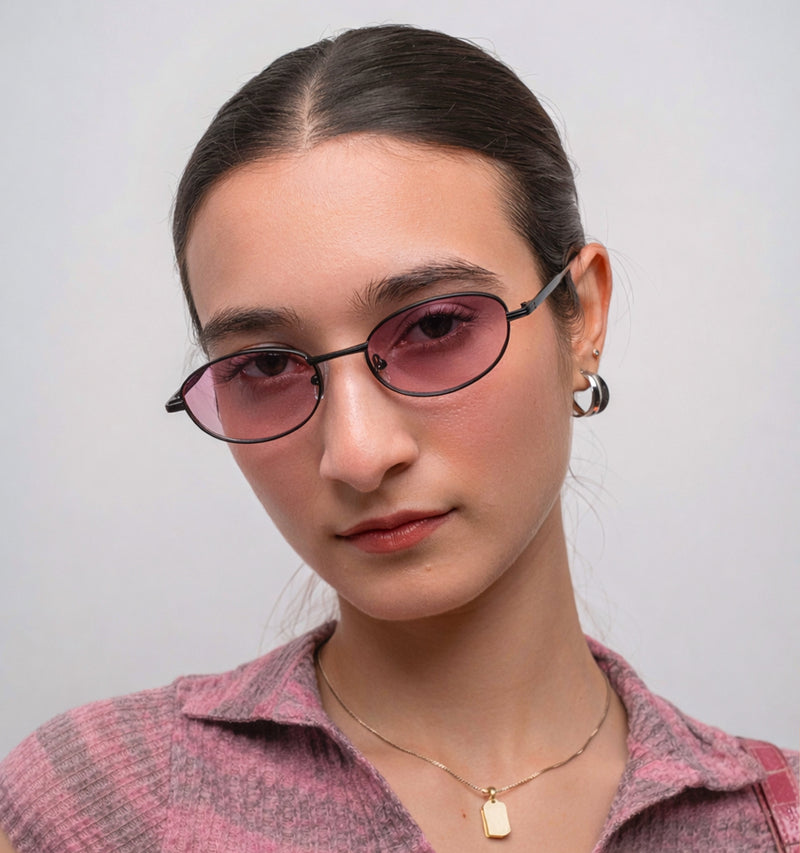 [ Orbit ] Oval Sleek Sunglasses : Pink - projectshades