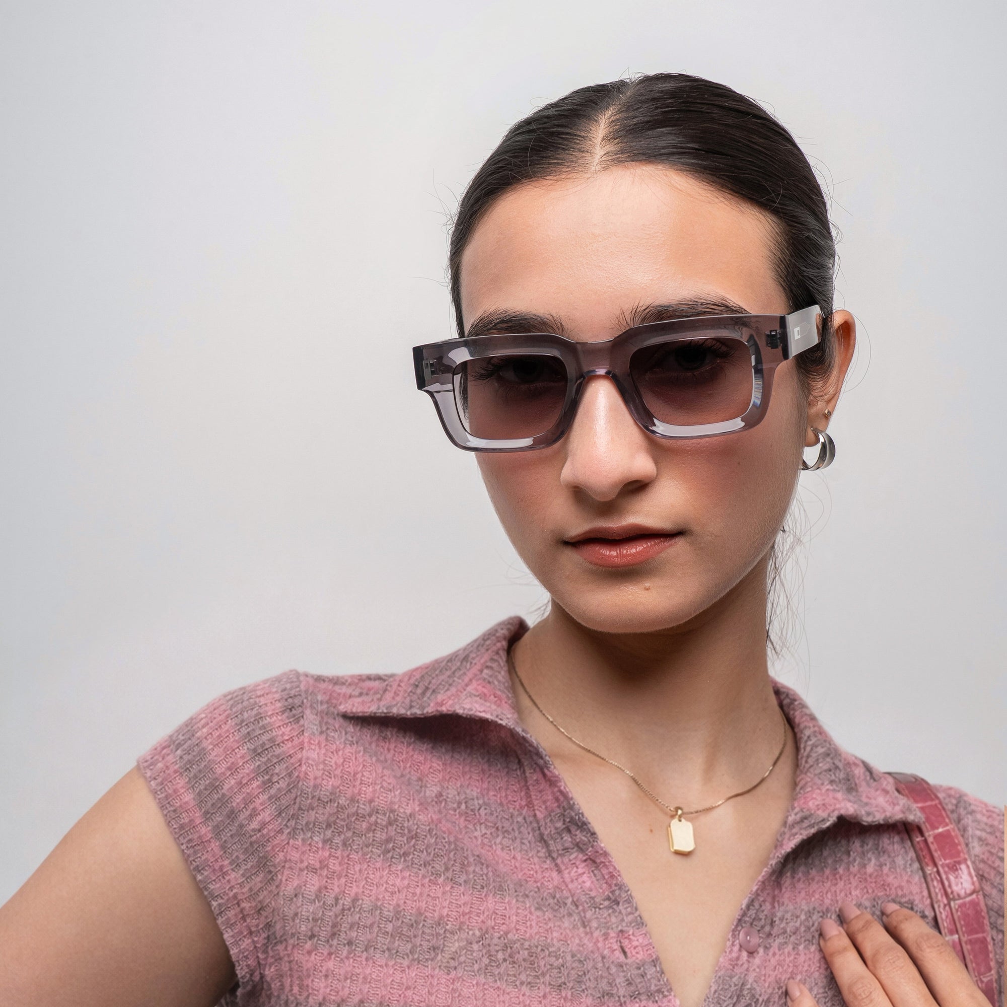[ Archetype ] Oversized Rectangular Sunglasses : Purple - projectshades