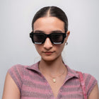 [ Archetype ] Oversized Rectangular Sunglasses : Black - projectshades