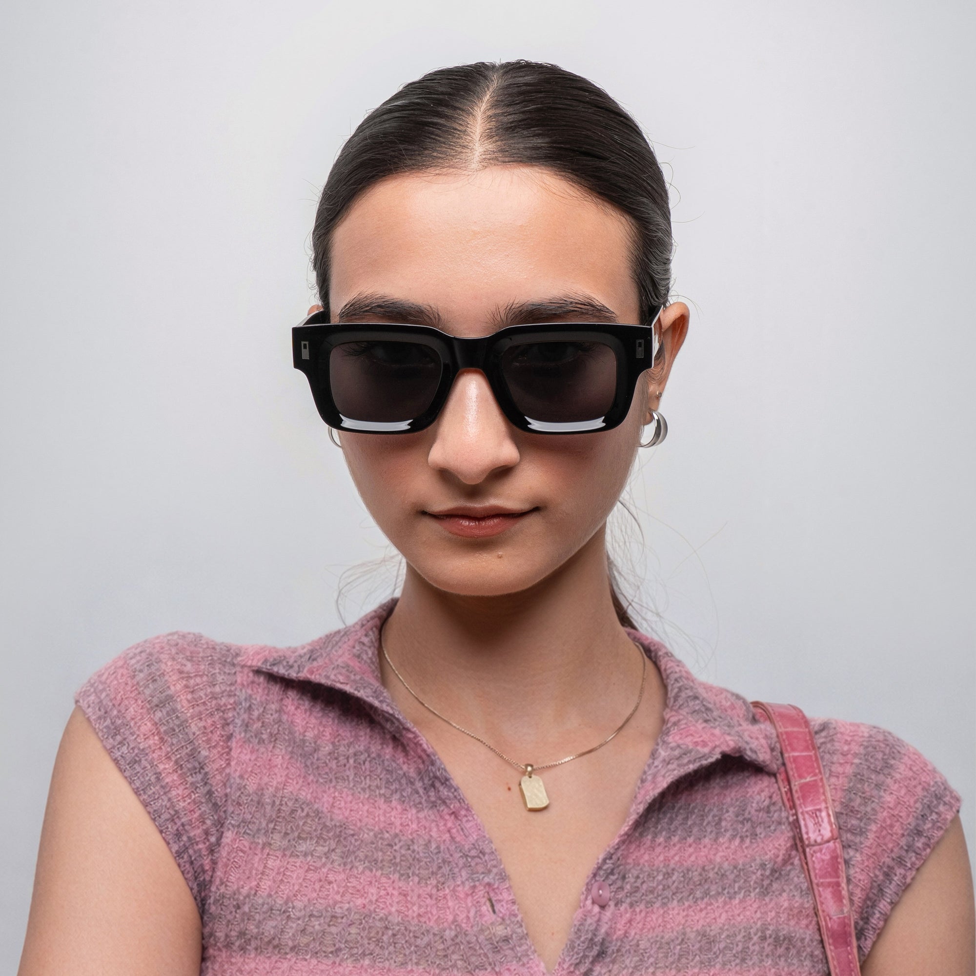[ Archetype ] Oversized Rectangular Sunglasses : Black - projectshades