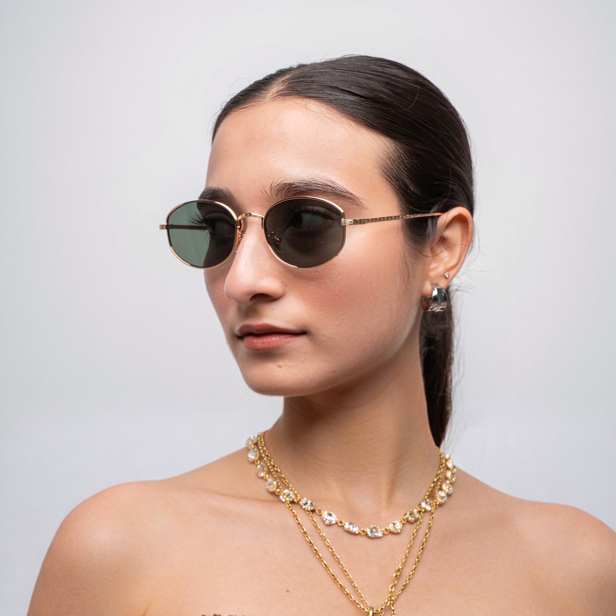 [ Horizon ] Classic Round Sunglasses : Green