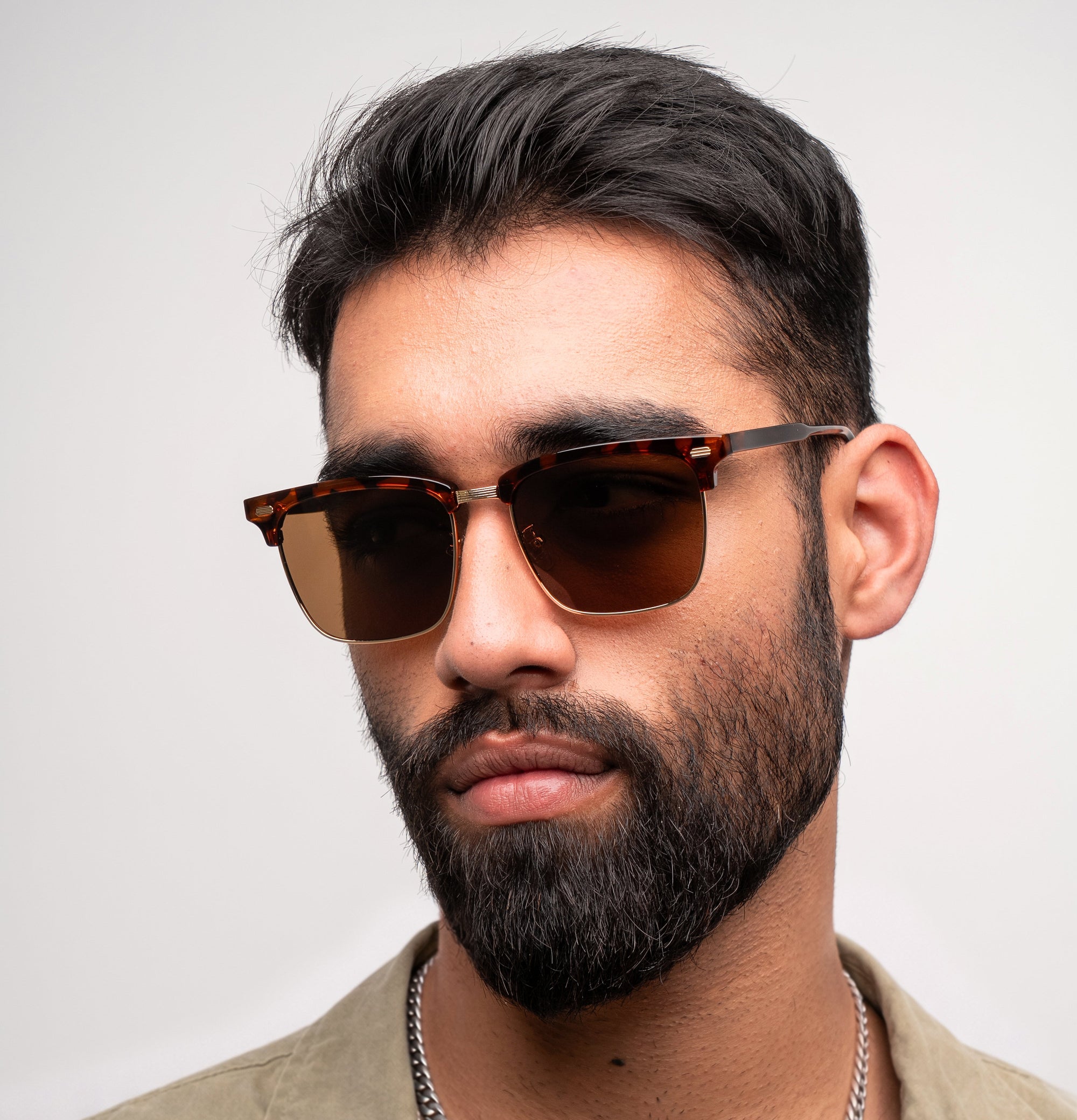 [ Offset ] Clubmaster Squared Sunglasses : Brown - projectshades