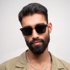 [ Offset ] Clubmaster Squared Sunglasses : Black Gold - projectshades