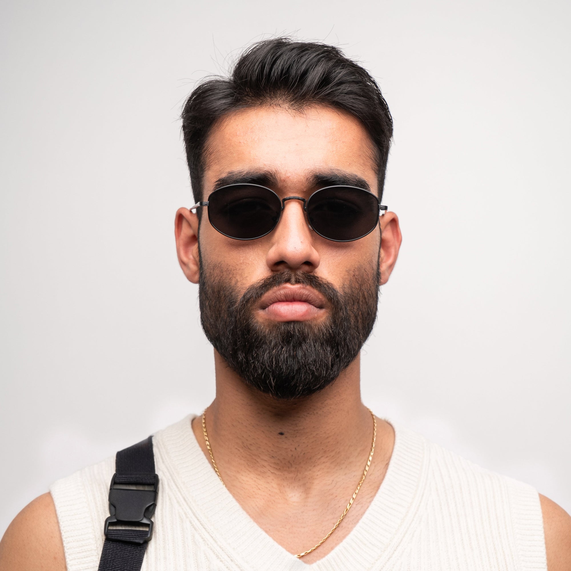 [ Horizon ] Classic Round Sunglasses : Black/Black