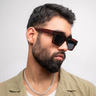 [ Archetype ] Oversized Rectangular Sunglasses : Brown - projectshades
