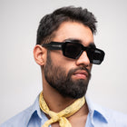 [ Brut ] Chunky Rectangular Sunglasses : Black - projectshades