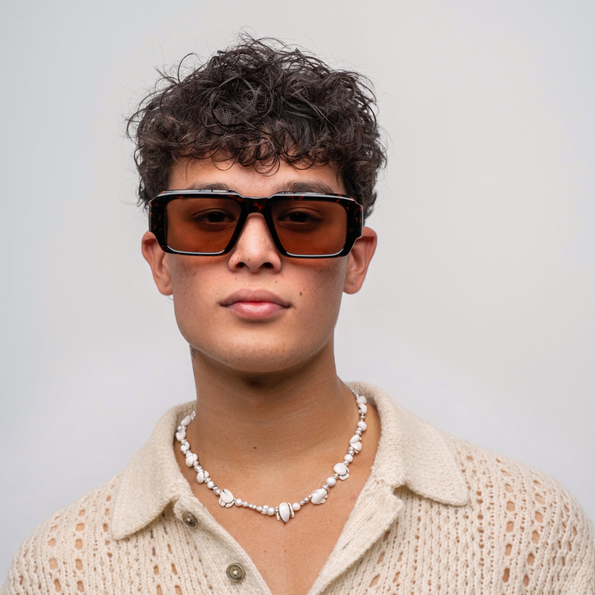 [ Brut ] Chunky Rectangular Sunglasses : Brown Tortoise - projectshades