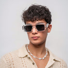 [ Brut ] Chunky Rectangular Sunglasses : Clear - projectshades