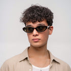 [ Contour ] Sleek Cutline Sunglasses : Green Leopard - projectshades