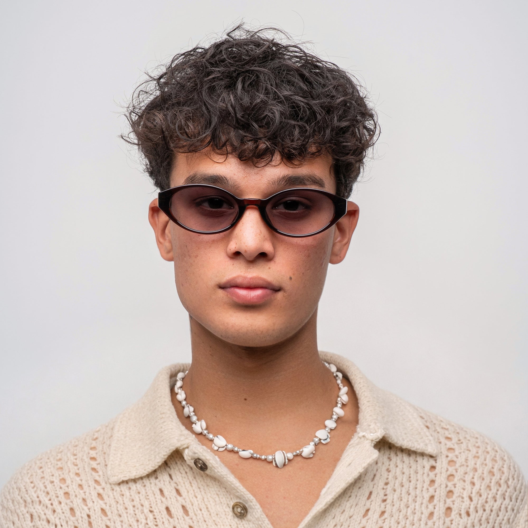 [ Contour ] Sleek Cutline Sunglasses : Purple Brown - projectshades