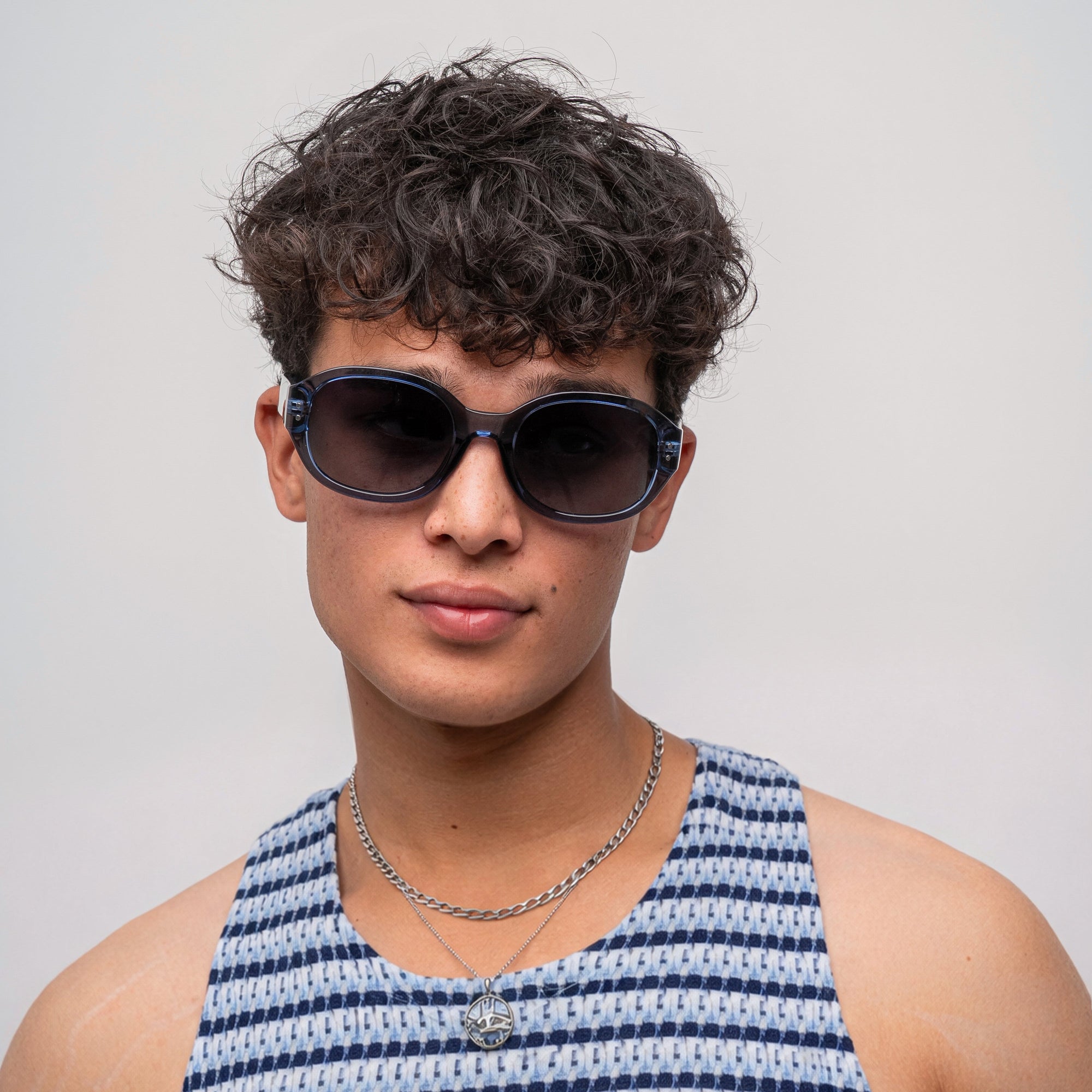 [ Forme ] Classic Round Sunglasses : Blue - projectshades