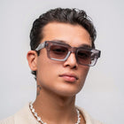 [ Archetype ] Oversized Rectangular Sunglasses : Purple - projectshades