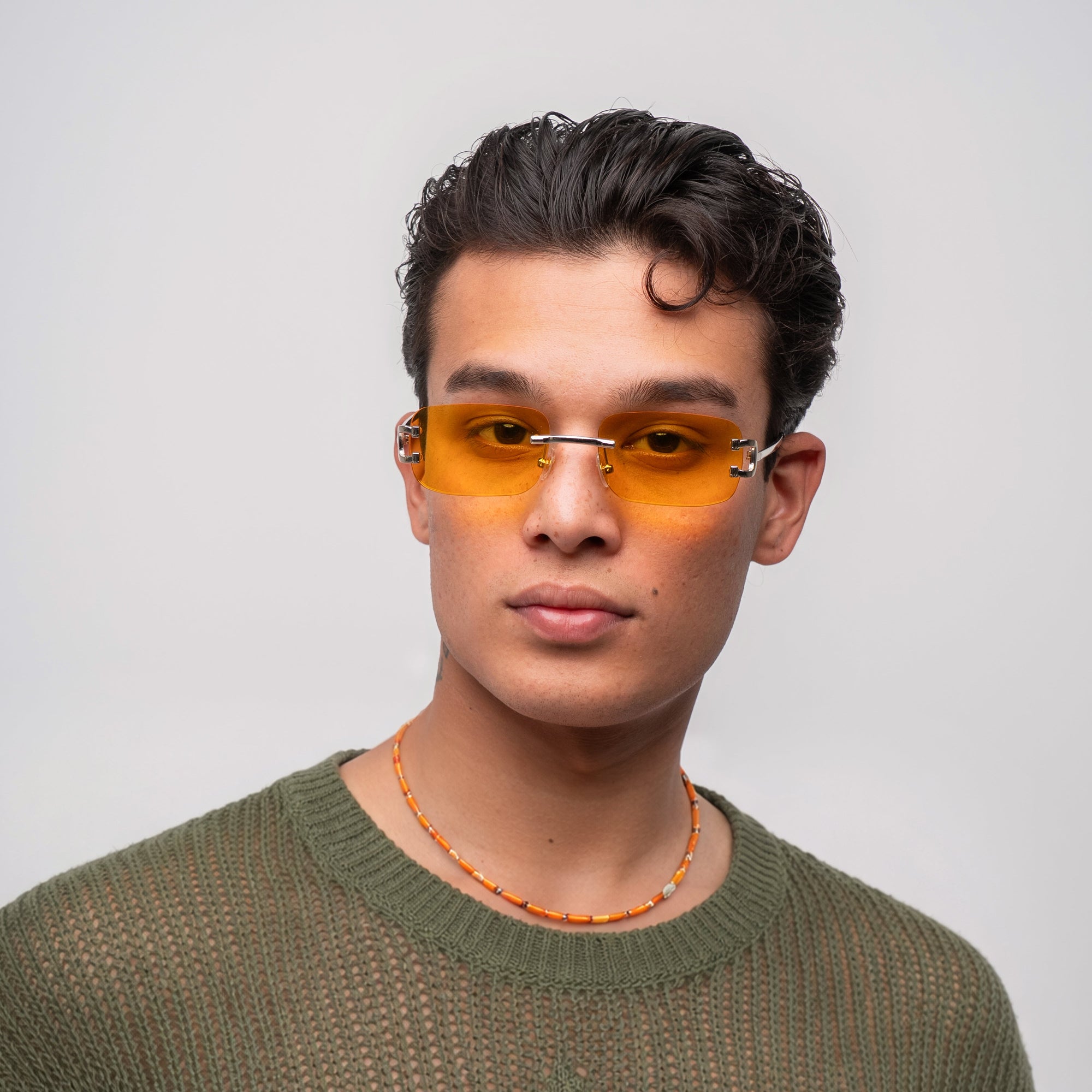 [ Serendipity 2.0 ] Holiday Rimless Sunglasses : Yellow - projectshades