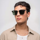 [ Offset ] Clubmaster Squared Sunglasses : Green - projectshades