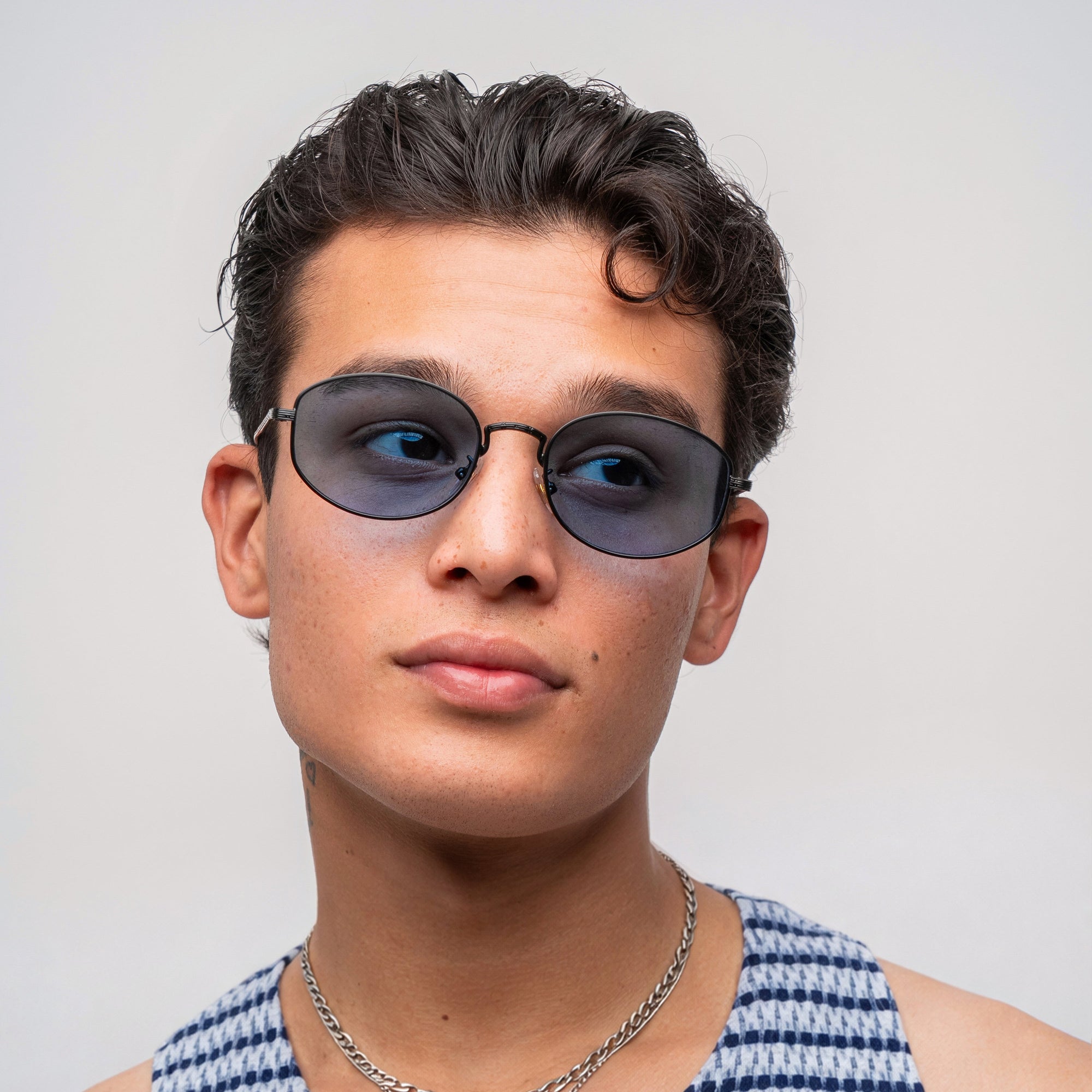 [ Horizon ] Classic Round Sunglasses : Blue