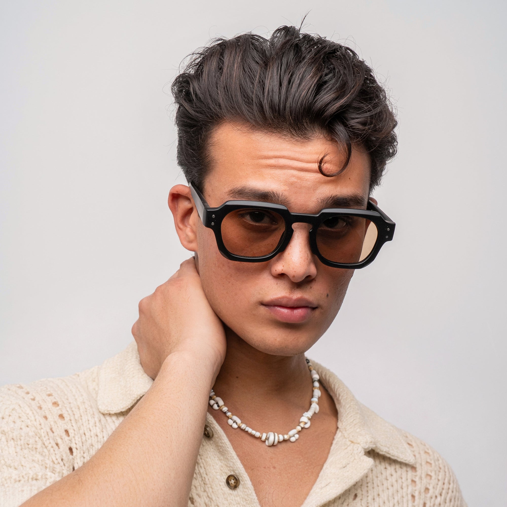 [ Bolt ] Unisex Geometric Sunglasses - Biege - projectshades