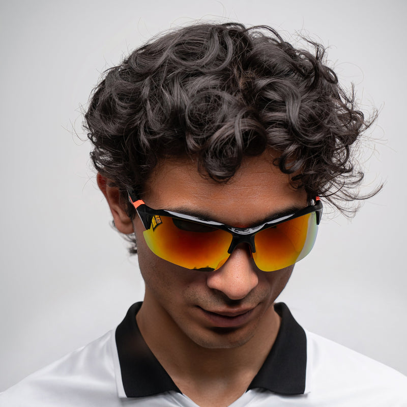 [ Zod ] Semi-Rimless Polarised Sunglasses : Red - projectshades