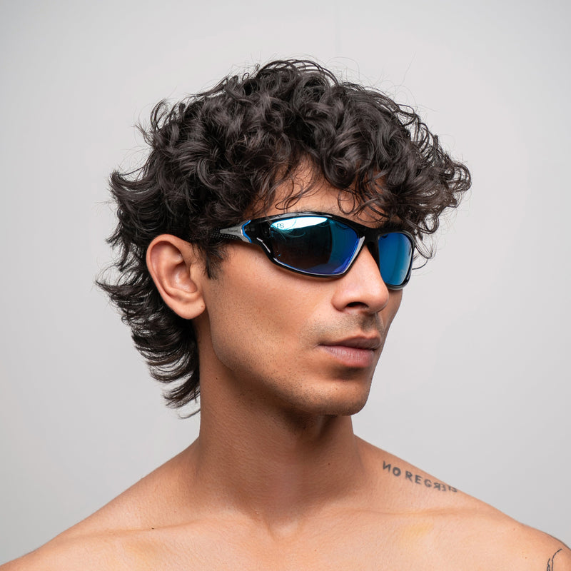 [ Drax ] Polarsied Sports Sunglasses : Blue - projectshades