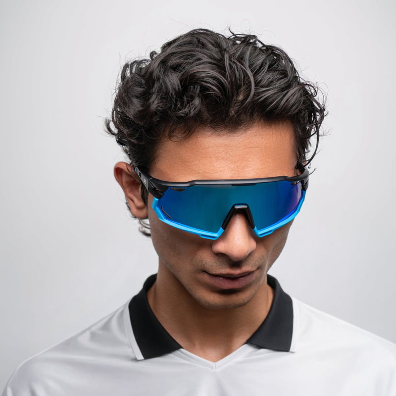 [ Kryptonite ] Polarised Sports Sunglasses : Blue - projectshades