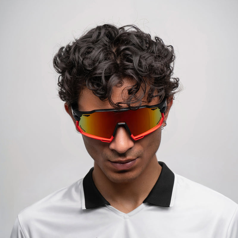 [ Kryptonite ] Polarised Sports Sunglasses : Red - projectshades
