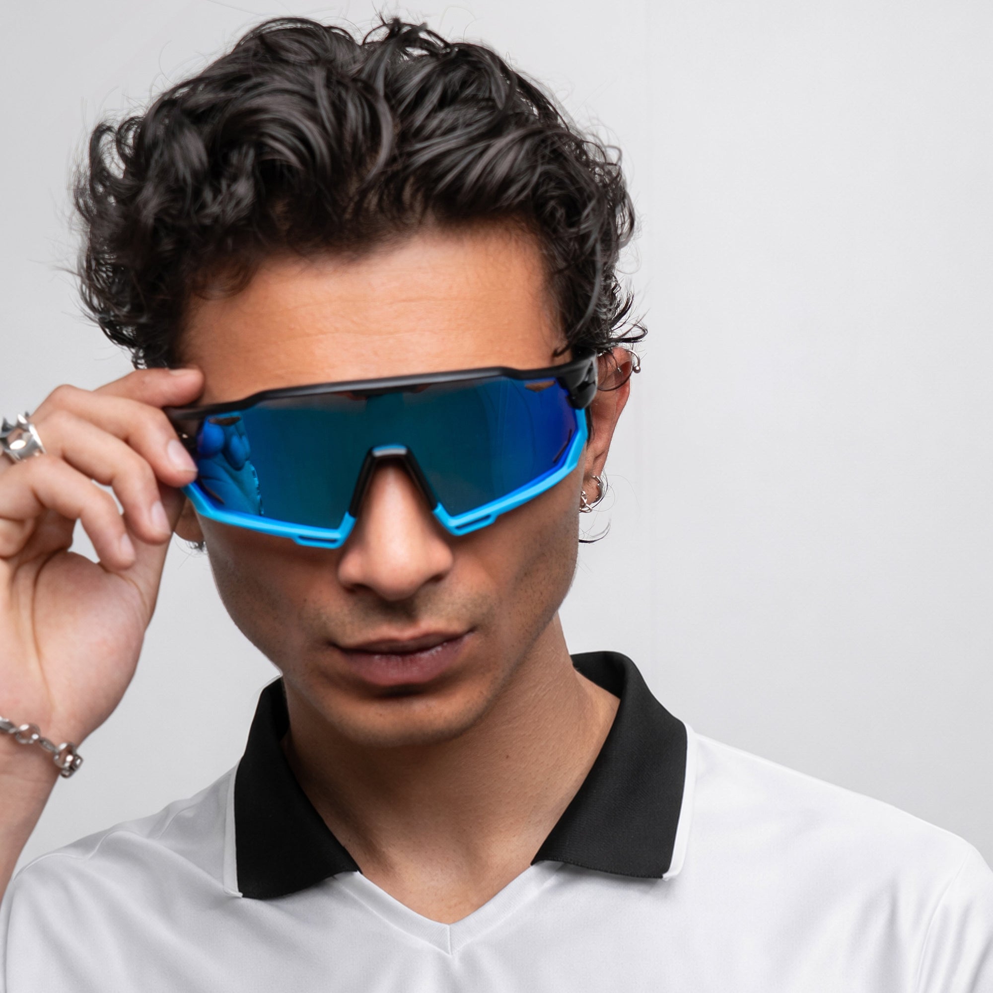 [ Kryptonite ] Polarised Sports Sunglasses : Blue - projectshades