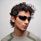 [ Lex ] Polarised Sports Sunglasses : Black/Blue - projectshades