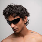 [ Lex ] Polarised Sports Sunglasses : Black/Black - projectshades